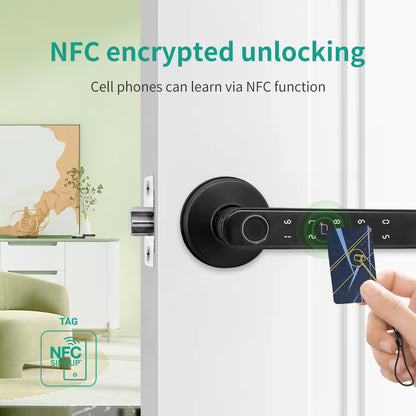 Tuya 5-in-1 Smart Door Lock with Fingerprint & App Control