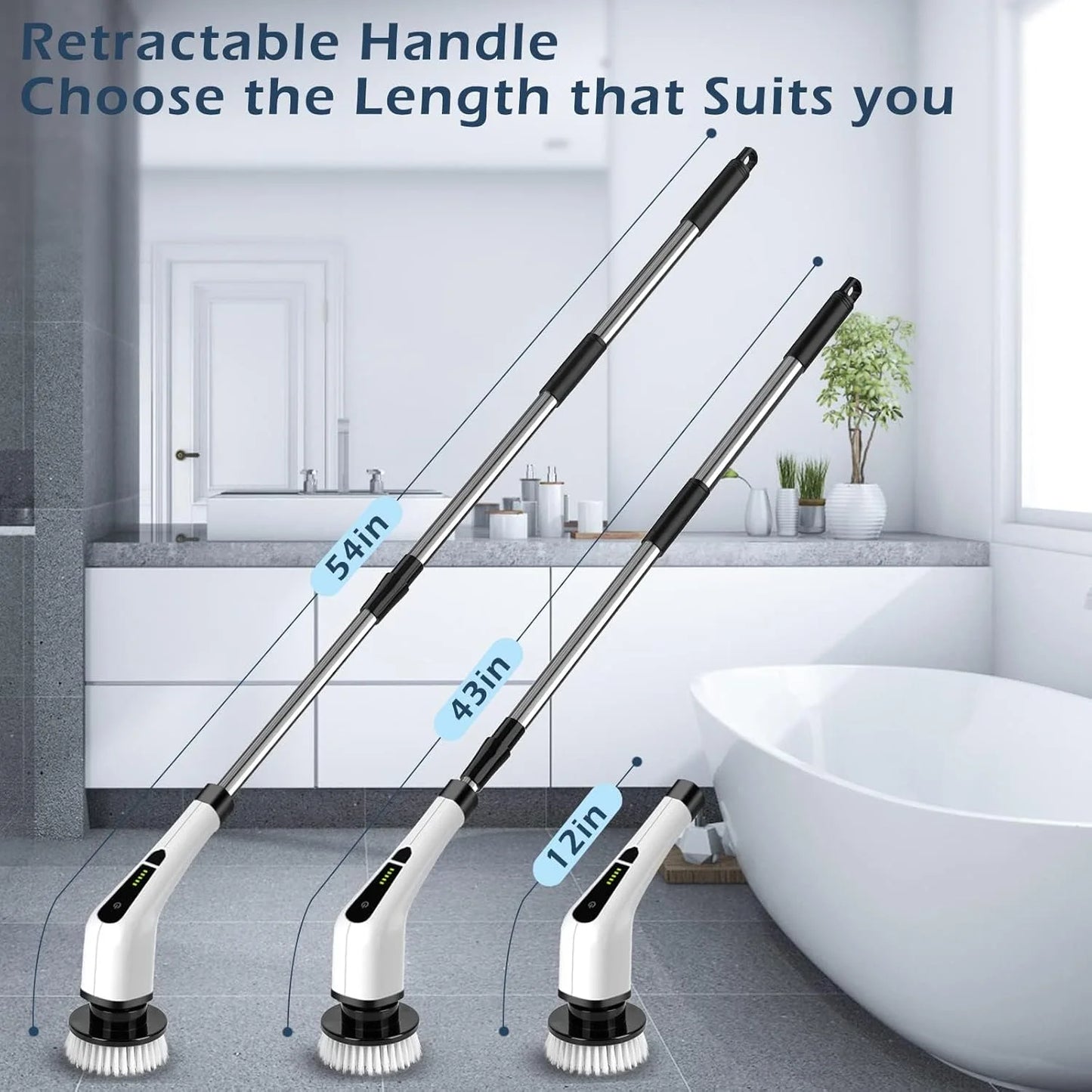 Revolutionize Your Cleaning Routine with the Cordless Electric Spin Scrubber - 9 Versatile Heads for Effortless Bathroom & Floor Care