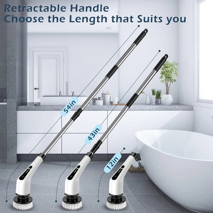 Revolutionize Your Cleaning Routine with the Cordless Electric Spin Scrubber - 9 Versatile Heads for Effortless Bathroom & Floor Care