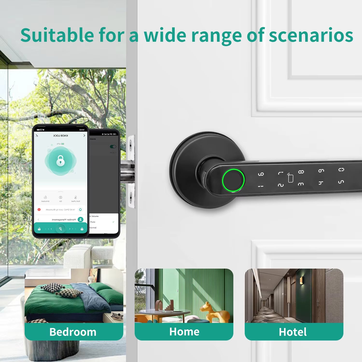 Tuya 5-in-1 Smart Door Lock with Fingerprint & App Control