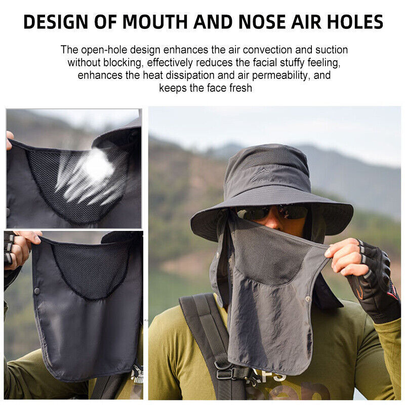 Discover Ultimate Comfort and Protection with Our Wide Brim UV Protection Bucket Hat - Perfect for Hiking, Camping, Fishing, and Safari Adventures!