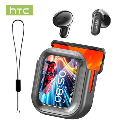HTC NE20 Bluetooth 6.0 Earphones LED Display High Fidelity Waterproof Wireless Earphones | Suitable for Office, Sports, Study and Audio Calls | Built-In Microphone | Earphones