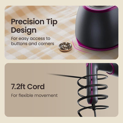 Experience Effortless Ironing with the Jack&Rose 2-in-1 Handheld Steam Iron & Clothes Steamer - Perfect for Home and Travel!