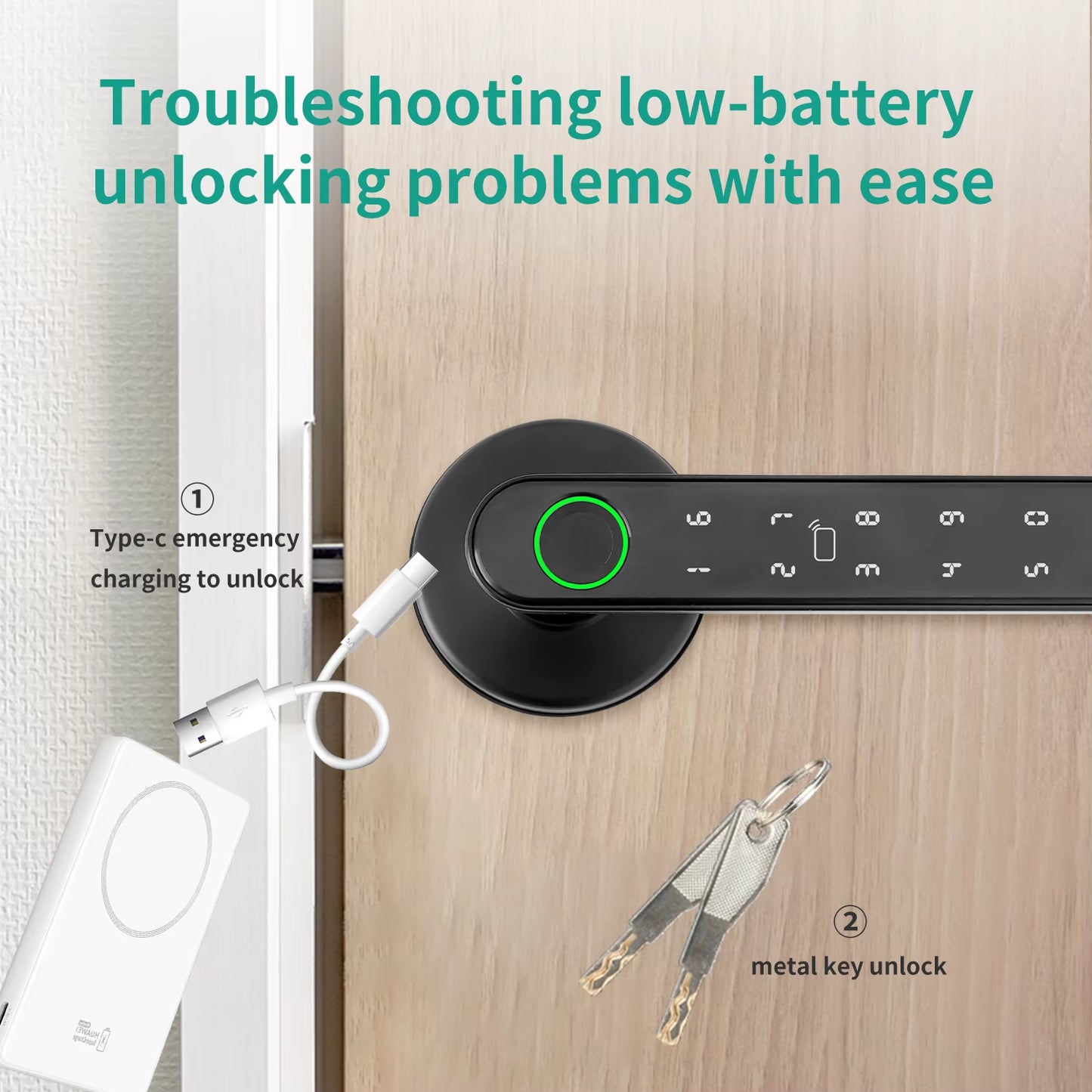 Tuya 5-in-1 Smart Door Lock with Fingerprint & App Control