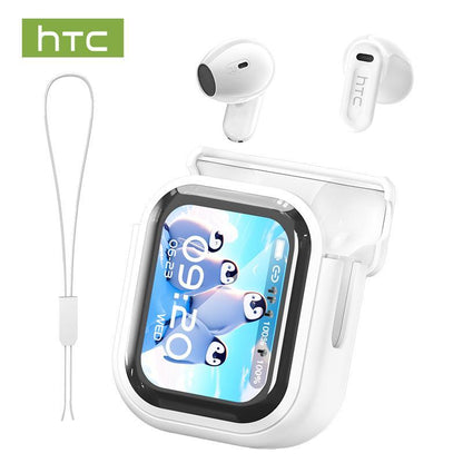 HTC NE20 Bluetooth 6.0 Earphones LED Display High Fidelity Waterproof Wireless Earphones | Suitable for Office, Sports, Study and Audio Calls | Built-In Microphone | Earphones