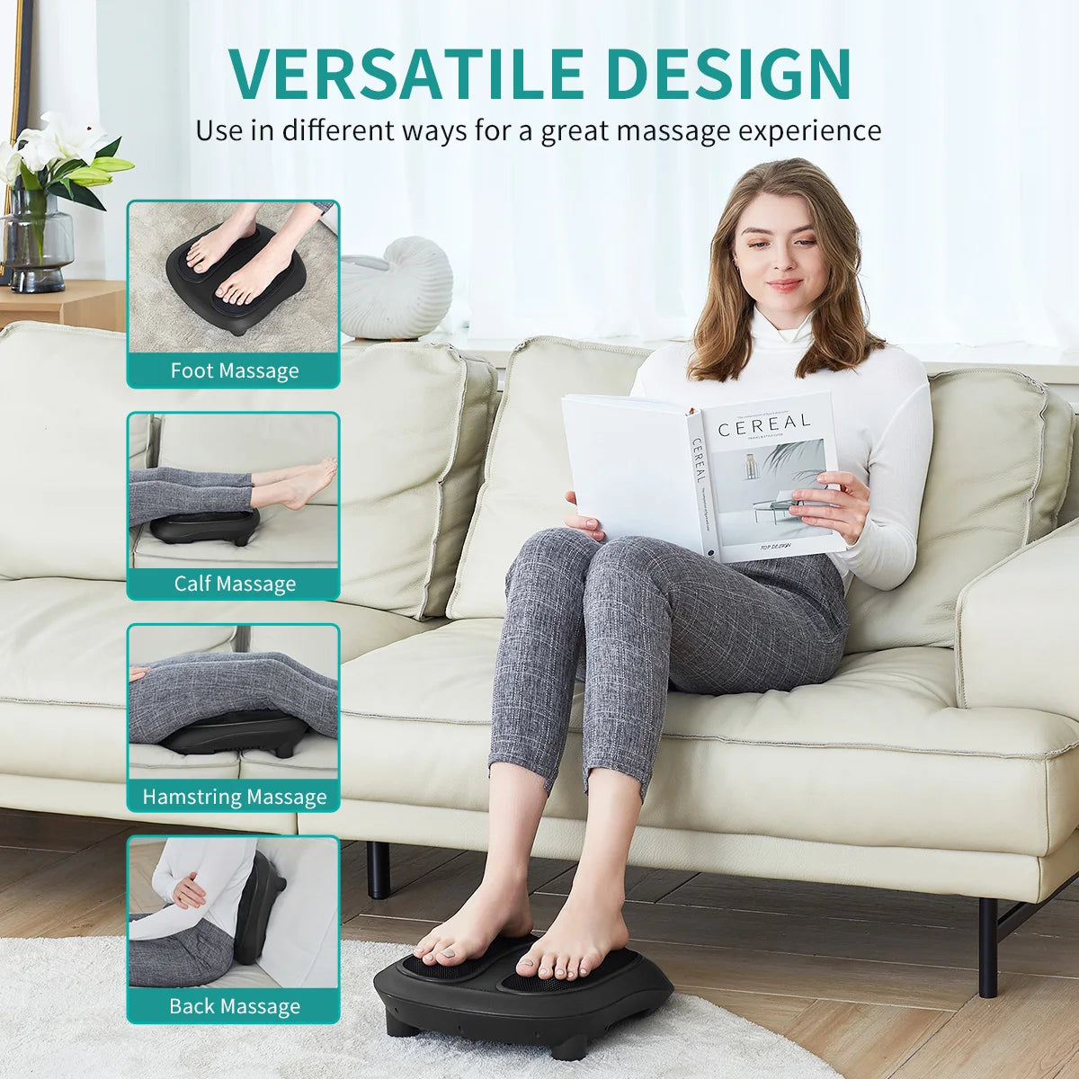 Experience Ultimate Relaxation with the Shiatsu Heated Electric Foot Massager - Perfect for Relieving Pain from Plantar Fasciitis
