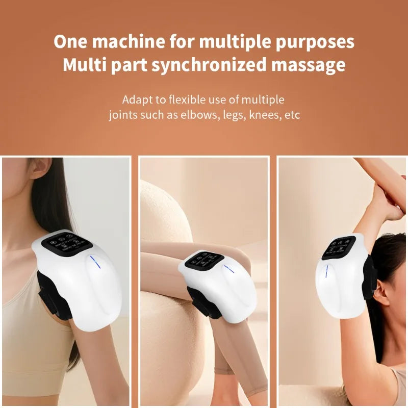Revolutionary Smart Knee Massager: 3D Air Compression & Heat for Ultimate Pain Relief – USB Rechargeable & Wireless!