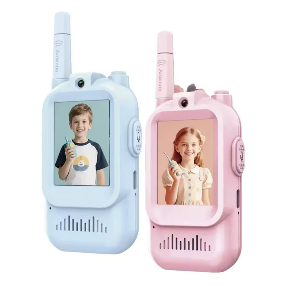 Exciting 2-Pack Video Walkie Talkies for Kids - Rechargeable Toddler Toys Perfect for Indoor and Outdoor Adventures, Travel, and Birthday Gifts for Ages 3-12