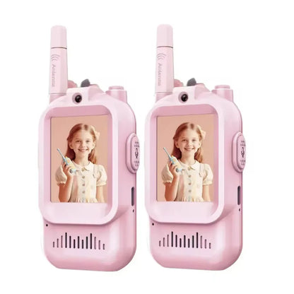 Exciting 2-Pack Video Walkie Talkies for Kids - Rechargeable Toddler Toys Perfect for Indoor and Outdoor Adventures, Travel, and Birthday Gifts for Ages 3-12