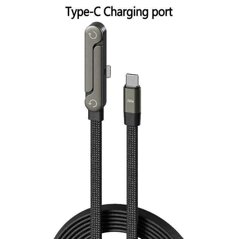 Experience Ultimate Convenience with the Invisible Holder Charger Cable: 240W Super Fast Charging & Phone Stand for Gaming, Office, and Travel