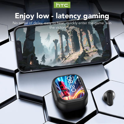HTC NE20 Bluetooth 6.0 Earphones LED Display High Fidelity Waterproof Wireless Earphones | Suitable for Office, Sports, Study and Audio Calls | Built-In Microphone | Earphones