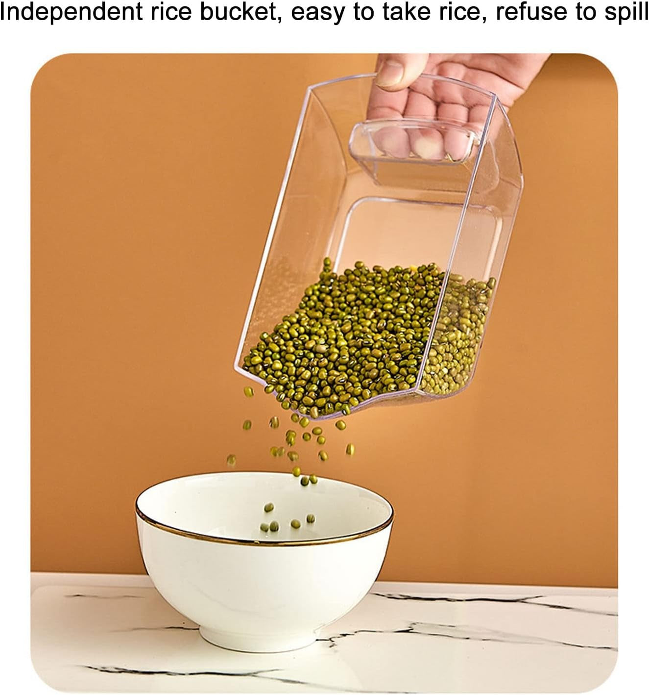 Versatile 6-Grid Rice & Grain Storage Container - 360° Rotating Dry Food Dispenser for Home Kitchen (5kg Capacity)