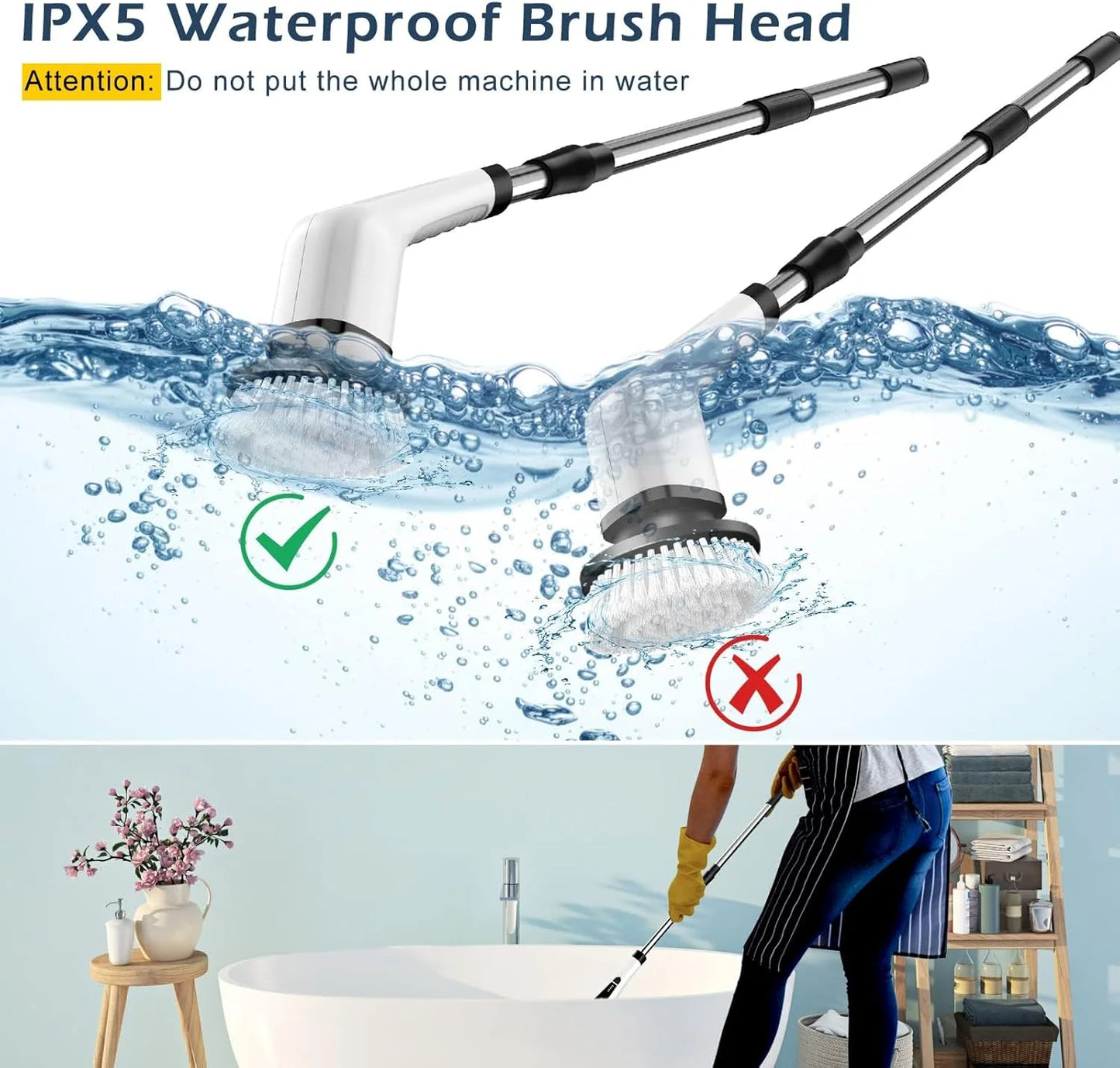 Revolutionize Your Cleaning Routine with the Cordless Electric Spin Scrubber - 9 Versatile Heads for Effortless Bathroom & Floor Care