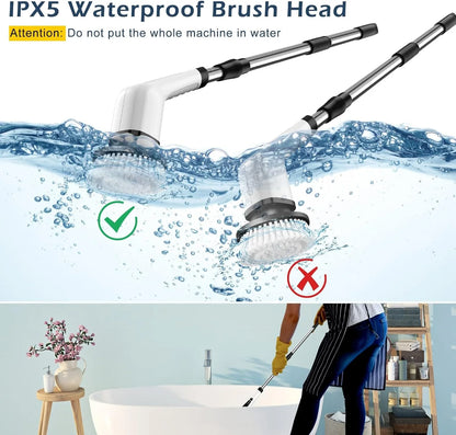 Revolutionize Your Cleaning Routine with the Cordless Electric Spin Scrubber - 9 Versatile Heads for Effortless Bathroom & Floor Care